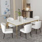 Sintered Stone Dining Table Luxury Style 4 Legs Base Rectangle Table for Dining Room Clearhalo ' dining_table' 'Dining Tables & Seating' 'Dining Tables' 'furn' 'furn_dining_table' 'Furniture' 'furniture_dining_table' 'Kitchen & Dining Furniture' 'kitchen&dining_furn' 'kitchen' 'kitchen_dining_table' 4002438
