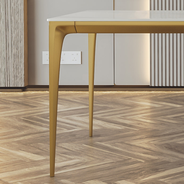 Sintered Stone Dining Table Luxury Style 4 Legs Base Rectangle Table for Dining Room Clearhalo ' dining_table' 'Dining Tables & Seating' 'Dining Tables' 'furn' 'furn_dining_table' 'Furniture' 'furniture_dining_table' 'Kitchen & Dining Furniture' 'kitchen&dining_furn' 'kitchen' 'kitchen_dining_table' 4002443