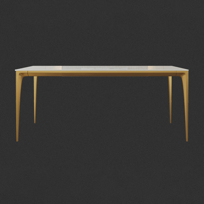 Sintered Stone Dining Table Luxury Style 4 Legs Base Rectangle Table for Dining Room Without Chairs Clearhalo ' dining_table' 'Dining Tables & Seating' 'Dining Tables' 'furn' 'furn_dining_table' 'Furniture' 'furniture_dining_table' 'Kitchen & Dining Furniture' 'kitchen&dining_furn' 'kitchen' 'kitchen_dining_table' 4002444