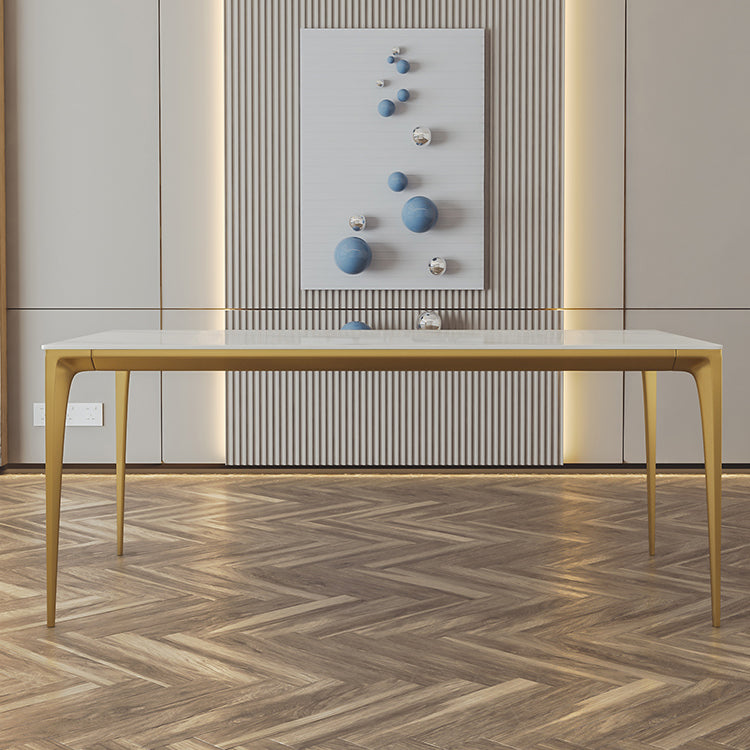 Sintered Stone Dining Table Luxury Style 4 Legs Base Rectangle Table for Dining Room Clearhalo ' dining_table' 'Dining Tables & Seating' 'Dining Tables' 'furn' 'furn_dining_table' 'Furniture' 'furniture_dining_table' 'Kitchen & Dining Furniture' 'kitchen&dining_furn' 'kitchen' 'kitchen_dining_table' 4002445