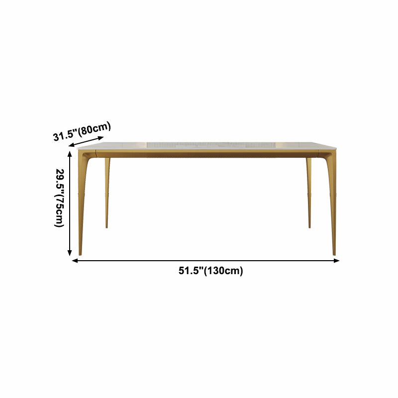 Sintered Stone Dining Table Luxury Style 4 Legs Base Rectangle Table for Dining Room Clearhalo ' dining_table' 'Dining Tables & Seating' 'Dining Tables' 'furn' 'furn_dining_table' 'Furniture' 'furniture_dining_table' 'Kitchen & Dining Furniture' 'kitchen&dining_furn' 'kitchen' 'kitchen_dining_table' 4002449