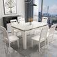 Mid-Century Home Marble Dining Table Rectangle Shape Table with 4 Legs Base Clearhalo ' dining_table' 'Dining Tables & Seating' 'Dining Tables' 'furn' 'furn_dining_table' 'Furniture' 'furniture_dining_table' 'Kitchen & Dining Furniture' 'kitchen&dining_furn' 'kitchen' 'kitchen_dining_table' 4002453