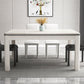 Mid-Century Home Marble Dining Table Rectangle Shape Table with 4 Legs Base Clearhalo ' dining_table' 'Dining Tables & Seating' 'Dining Tables' 'furn' 'furn_dining_table' 'Furniture' 'furniture_dining_table' 'Kitchen & Dining Furniture' 'kitchen&dining_furn' 'kitchen' 'kitchen_dining_table' 4002455