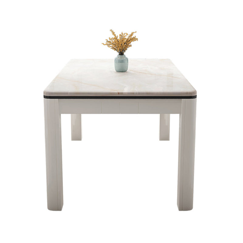 Mid-Century Home Marble Dining Table Rectangle Shape Table with 4 Legs Base Without Chairs Clearhalo ' dining_table' 'Dining Tables & Seating' 'Dining Tables' 'furn' 'furn_dining_table' 'Furniture' 'furniture_dining_table' 'Kitchen & Dining Furniture' 'kitchen&dining_furn' 'kitchen' 'kitchen_dining_table' 4002457