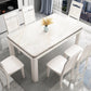 Mid-Century Home Marble Dining Table Rectangle Shape Table with 4 Legs Base Clearhalo ' dining_table' 'Dining Tables & Seating' 'Dining Tables' 'furn' 'furn_dining_table' 'Furniture' 'furniture_dining_table' 'Kitchen & Dining Furniture' 'kitchen&dining_furn' 'kitchen' 'kitchen_dining_table' 4002464