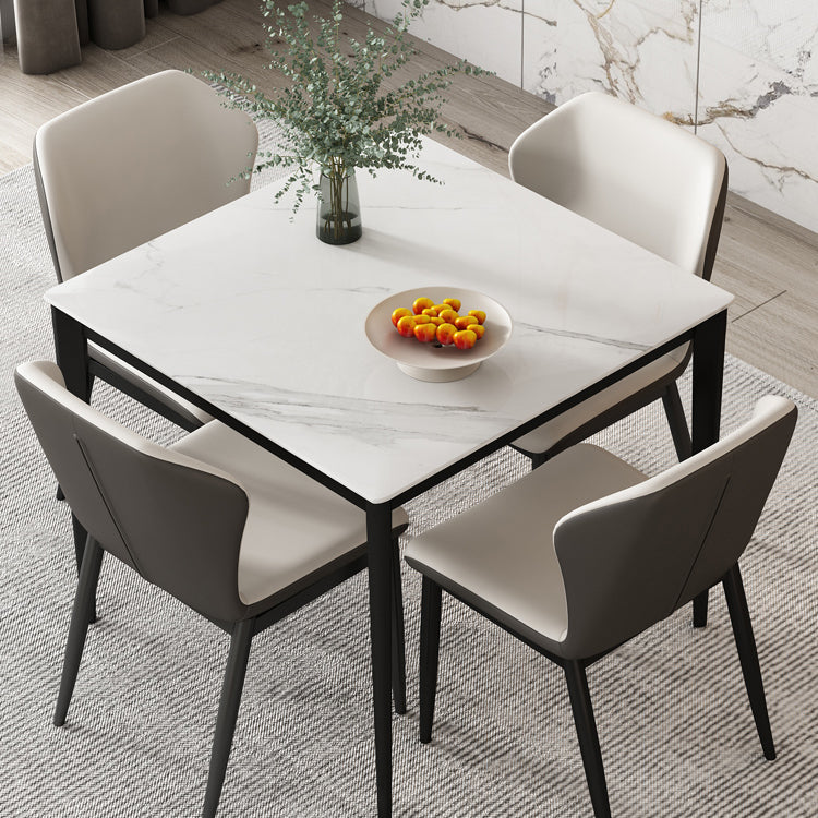 Sintered Stone Dining Table Industrial Style 4 Legs Base Square Table for Dining Room Clearhalo ' dining_table' 'Dining Tables & Seating' 'Dining Tables' 'furn' 'furn_dining_table' 'Furniture' 'furniture_dining_table' 'Kitchen & Dining Furniture' 'kitchen&dining_furn' 'kitchen' 'kitchen_dining_table' 4002469