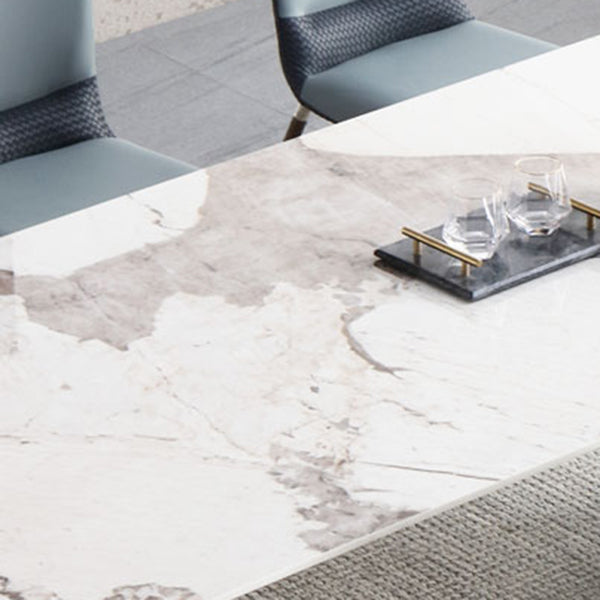 Sintered Stone Dining Table Luxury Style Double Pedestal Base Table for Home Clearhalo ' dining_table' 'Dining Tables & Seating' 'Dining Tables' 'furn' 'furn_dining_table' 'Furniture' 'furniture_dining_table' 'Kitchen & Dining Furniture' 'kitchen&dining_furn' 'kitchen' 'kitchen_dining_table' 4002485
