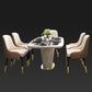 Glam Marble Rectangle Shape Dining Table Standard Kitchen Dining Table with Pedestal Base Clearhalo ' dining_table' 'Dining Tables & Seating' 'Dining Tables' 'furn' 'furn_dining_table' 'Furniture' 'furniture_dining_table' 'Kitchen & Dining Furniture' 'kitchen&dining_furn' 'kitchen' 'kitchen_dining_table' 4002495