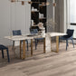 Glam Sintered Stone Gray Dining Table Standard Rectangle Shape Dining Table for Kitchen Clearhalo ' dining_table' 'Dining Tables & Seating' 'Dining Tables' 'furn' 'furn_dining_table' 'Furniture' 'furniture_dining_table' 'Kitchen & Dining Furniture' 'kitchen&dining_furn' 'kitchen' 'kitchen_dining_table' 4002505