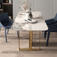 Glam Sintered Stone Gray Dining Table Standard Rectangle Shape Dining Table for Kitchen Clearhalo ' dining_table' 'Dining Tables & Seating' 'Dining Tables' 'furn' 'furn_dining_table' 'Furniture' 'furniture_dining_table' 'Kitchen & Dining Furniture' 'kitchen&dining_furn' 'kitchen' 'kitchen_dining_table' 4002507
