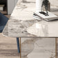 Glam Sintered Stone Gray Dining Table Standard Rectangle Shape Dining Table for Kitchen Clearhalo ' dining_table' 'Dining Tables & Seating' 'Dining Tables' 'furn' 'furn_dining_table' 'Furniture' 'furniture_dining_table' 'Kitchen & Dining Furniture' 'kitchen&dining_furn' 'kitchen' 'kitchen_dining_table' 4002510