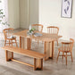 Rectangle Wood Dining Table Modern Oak Table in Nature with Double Pedestal Clearhalo ' dining_table' 'Dining Tables & Seating' 'Dining Tables' 'furn' 'furn_dining_table' 'Furniture' 'furniture_dining_table' 'Kitchen & Dining Furniture' 'kitchen&dining_furn' 'kitchen' 'kitchen_dining_table' 4002523