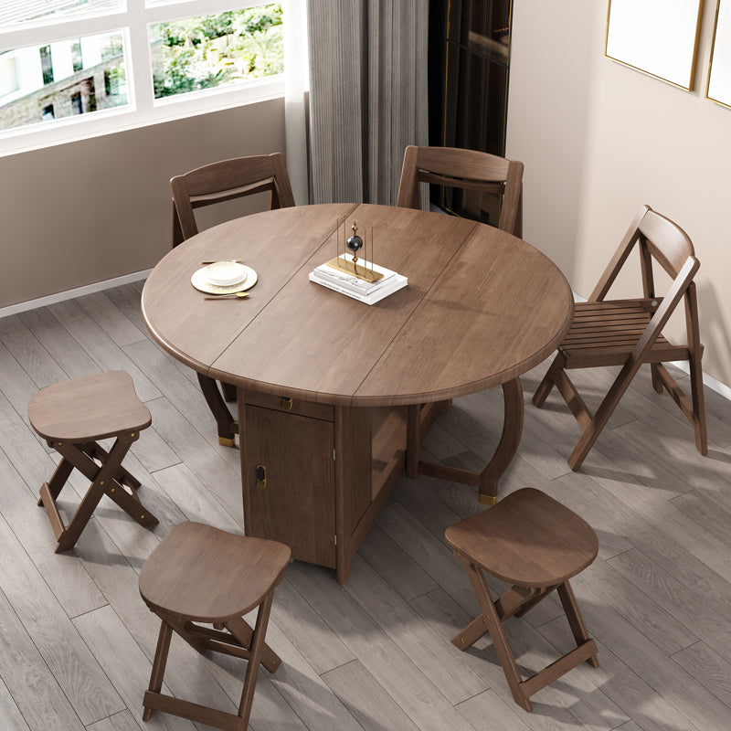 Mid-Century Modern Dining Table Round Solid Wood Brown Dining Table for Home Use Clearhalo ' dining_table' 'Dining Tables & Seating' 'Dining Tables' 'furn' 'furn_dining_table' 'Furniture' 'furniture_dining_table' 'Kitchen & Dining Furniture' 'kitchen&dining_furn' 'kitchen' 'kitchen_dining_table' 4002530