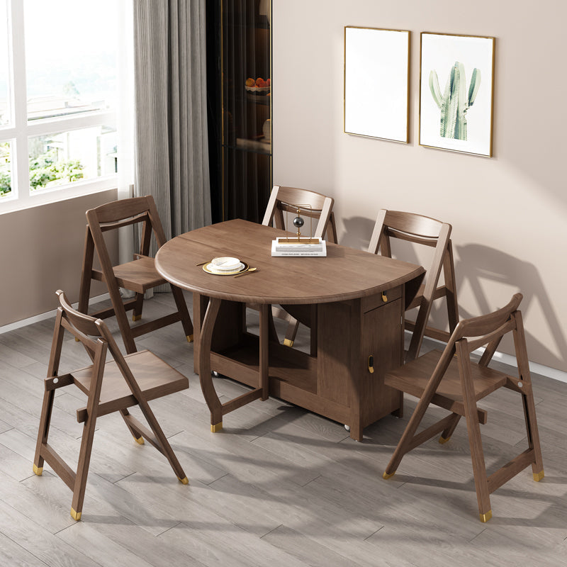Mid-Century Modern Dining Table Round Solid Wood Brown Dining Table for Home Use Clearhalo ' dining_table' 'Dining Tables & Seating' 'Dining Tables' 'furn' 'furn_dining_table' 'Furniture' 'furniture_dining_table' 'Kitchen & Dining Furniture' 'kitchen&dining_furn' 'kitchen' 'kitchen_dining_table' 4002531
