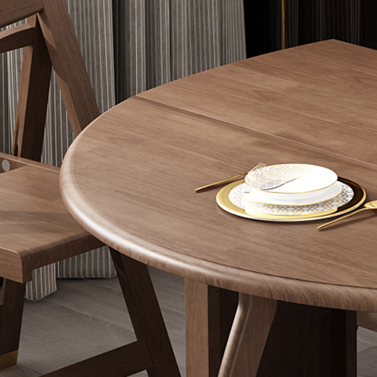 Mid-Century Modern Dining Table Round Solid Wood Brown Dining Table for Home Use Clearhalo ' dining_table' 'Dining Tables & Seating' 'Dining Tables' 'furn' 'furn_dining_table' 'Furniture' 'furniture_dining_table' 'Kitchen & Dining Furniture' 'kitchen&dining_furn' 'kitchen' 'kitchen_dining_table' 4002535