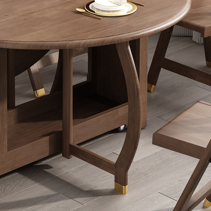 Mid-Century Modern Dining Table Round Solid Wood Brown Dining Table for Home Use Clearhalo ' dining_table' 'Dining Tables & Seating' 'Dining Tables' 'furn' 'furn_dining_table' 'Furniture' 'furniture_dining_table' 'Kitchen & Dining Furniture' 'kitchen&dining_furn' 'kitchen' 'kitchen_dining_table' 4002536