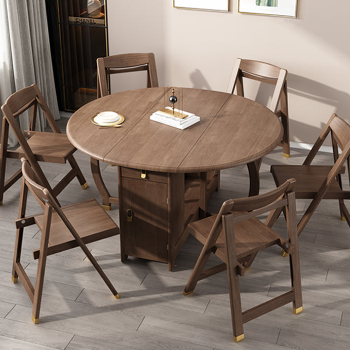 Mid-Century Modern Dining Table Round Solid Wood Brown Dining Table for Home Use Clearhalo ' dining_table' 'Dining Tables & Seating' 'Dining Tables' 'furn' 'furn_dining_table' 'Furniture' 'furniture_dining_table' 'Kitchen & Dining Furniture' 'kitchen&dining_furn' 'kitchen' 'kitchen_dining_table' 4002542