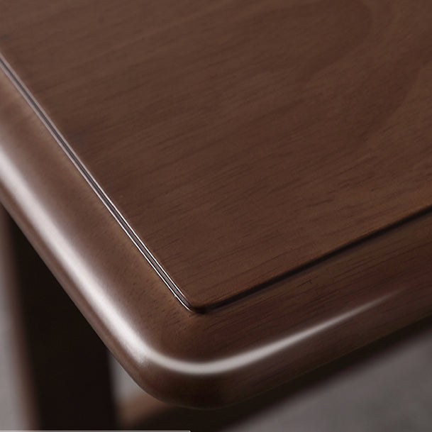 Mid-Century Modern Brown Dining Table Solid Wood Drop-Leaf Dining Table for Home Use Clearhalo ' dining_table' 'Dining Tables & Seating' 'Dining Tables' 'furn' 'furn_dining_table' 'Furniture' 'furniture_dining_table' 'Kitchen & Dining Furniture' 'kitchen&dining_furn' 'kitchen' 'kitchen_dining_table' 4002551