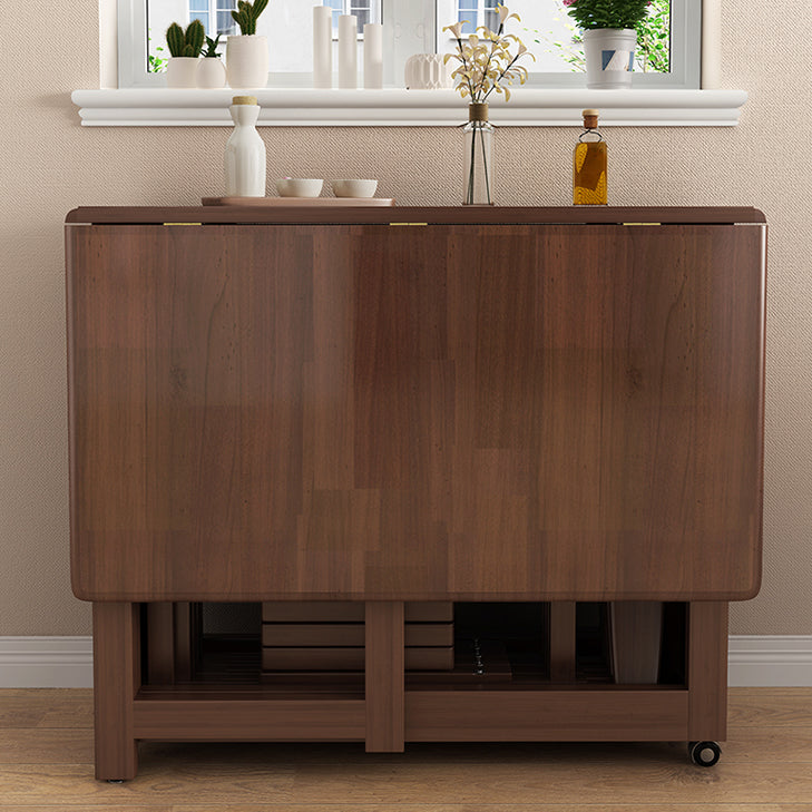 Mid-Century Modern Brown Dining Table Solid Wood Drop-Leaf Dining Table for Home Use Clearhalo ' dining_table' 'Dining Tables & Seating' 'Dining Tables' 'furn' 'furn_dining_table' 'Furniture' 'furniture_dining_table' 'Kitchen & Dining Furniture' 'kitchen&dining_furn' 'kitchen' 'kitchen_dining_table' 4002560