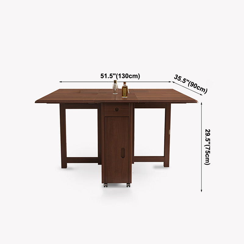 Mid-Century Modern Brown Dining Table Solid Wood Drop-Leaf Dining Table for Home Use Clearhalo ' dining_table' 'Dining Tables & Seating' 'Dining Tables' 'furn' 'furn_dining_table' 'Furniture' 'furniture_dining_table' 'Kitchen & Dining Furniture' 'kitchen&dining_furn' 'kitchen' 'kitchen_dining_table' 4002561