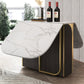 Modern Style Rectangle Dining Table Drop-Leaf 62" Table with Metal Base for Home Use Clearhalo ' dining_table' 'Dining Tables & Seating' 'Dining Tables' 'furn' 'furn_dining_table' 'Furniture' 'furniture_dining_table' 'Kitchen & Dining Furniture' 'kitchen&dining_furn' 'kitchen' 'kitchen_dining_table' 4002578