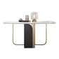 Modern Style Rectangle Dining Table Drop-Leaf 62" Table with Metal Base for Home Use Clearhalo ' dining_table' 'Dining Tables & Seating' 'Dining Tables' 'furn' 'furn_dining_table' 'Furniture' 'furniture_dining_table' 'Kitchen & Dining Furniture' 'kitchen&dining_furn' 'kitchen' 'kitchen_dining_table' 4002581