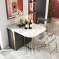 Modern Style Rectangle Dining Table Drop-Leaf 62" Table with Metal Base for Home Use Clearhalo ' dining_table' 'Dining Tables & Seating' 'Dining Tables' 'furn' 'furn_dining_table' 'Furniture' 'furniture_dining_table' 'Kitchen & Dining Furniture' 'kitchen&dining_furn' 'kitchen' 'kitchen_dining_table' 4002585