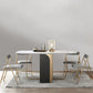 Modern Style Rectangle Dining Table Drop-Leaf 62" Table with Metal Base for Home Use Clearhalo ' dining_table' 'Dining Tables & Seating' 'Dining Tables' 'furn' 'furn_dining_table' 'Furniture' 'furniture_dining_table' 'Kitchen & Dining Furniture' 'kitchen&dining_furn' 'kitchen' 'kitchen_dining_table' 4002588