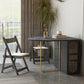 Modern Style Rectangle Dining Table Sintered Stone Drop-Leaf 59" Table for Home Use Clearhalo ' dining_table' 'Dining Tables & Seating' 'Dining Tables' 'furn' 'furn_dining_table' 'Furniture' 'furniture_dining_table' 'Kitchen & Dining Furniture' 'kitchen&dining_furn' 'kitchen' 'kitchen_dining_table' 4002592