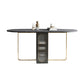 Modern Style Rectangle Dining Table Sintered Stone Drop-Leaf 59" Table for Home Use Gray Without Chairs Clearhalo ' dining_table' 'Dining Tables & Seating' 'Dining Tables' 'furn' 'furn_dining_table' 'Furniture' 'furniture_dining_table' 'Kitchen & Dining Furniture' 'kitchen&dining_furn' 'kitchen' 'kitchen_dining_table' 4002595