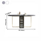 Modern Style Rectangle Dining Table Sintered Stone Drop-Leaf 59" Table for Home Use Clearhalo ' dining_table' 'Dining Tables & Seating' 'Dining Tables' 'furn' 'furn_dining_table' 'Furniture' 'furniture_dining_table' 'Kitchen & Dining Furniture' 'kitchen&dining_furn' 'kitchen' 'kitchen_dining_table' 4002601