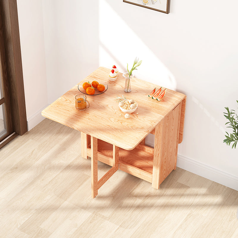 Mid-Century Modern Dining Table Rectangle Solid Wood Drop-Leaf Dining Table 55.1"L x 31.5"W x 29.5"H Natural Clearhalo ' dining_table' 'Dining Tables & Seating' 'Dining Tables' 'Furniture' 'furniture_dining_table' 'Kitchen & Dining Furniture' 'kitchen&dining_furn' 'kitchen' 'kitchen_dining_table' 4002604