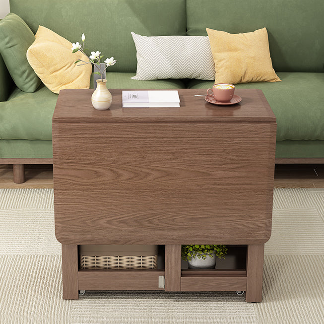 Mid-Century Modern Dining Table Rectangle Solid Wood Drop-Leaf Dining Table Clearhalo ' dining_table' 'Dining Tables & Seating' 'Dining Tables' 'Furniture' 'furniture_dining_table' 'Kitchen & Dining Furniture' 'kitchen&dining_furn' 'kitchen' 'kitchen_dining_table' 4002605