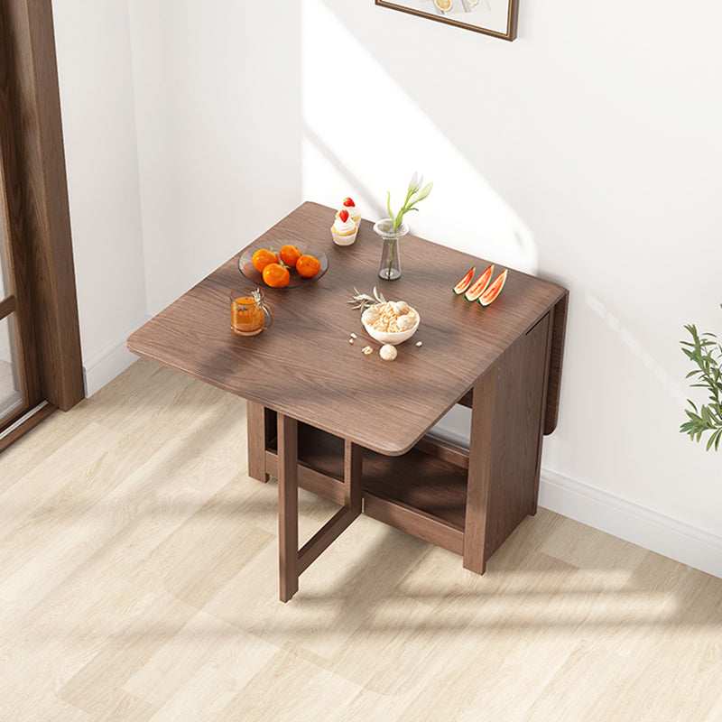 Mid-Century Modern Dining Table Rectangle Solid Wood Drop-Leaf Dining Table 55.1"L x 31.5"W x 29.5"H Brown Clearhalo ' dining_table' 'Dining Tables & Seating' 'Dining Tables' 'Furniture' 'furniture_dining_table' 'Kitchen & Dining Furniture' 'kitchen&dining_furn' 'kitchen' 'kitchen_dining_table' 4002606