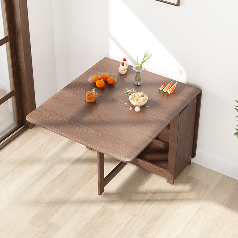 Mid-Century Modern Dining Table Rectangle Solid Wood Drop-Leaf Dining Table 66.9"L x 35.4"W x 29.5"H Brown Clearhalo ' dining_table' 'Dining Tables & Seating' 'Dining Tables' 'Furniture' 'furniture_dining_table' 'Kitchen & Dining Furniture' 'kitchen&dining_furn' 'kitchen' 'kitchen_dining_table' 4002608