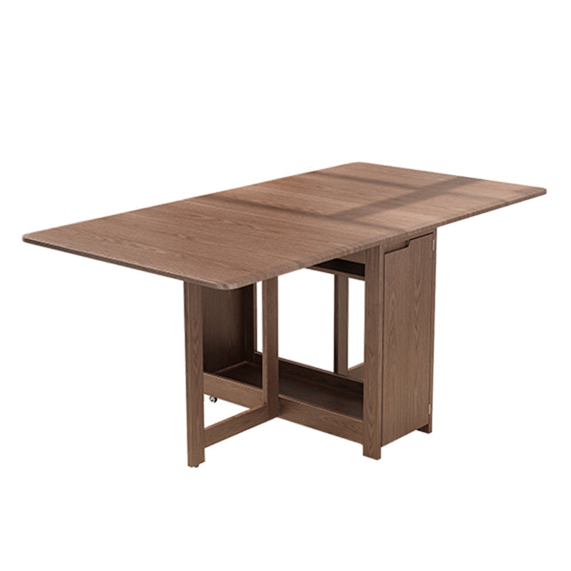 Mid-Century Modern Dining Table Rectangle Solid Wood Drop-Leaf Dining Table Clearhalo ' dining_table' 'Dining Tables & Seating' 'Dining Tables' 'Furniture' 'furniture_dining_table' 'Kitchen & Dining Furniture' 'kitchen&dining_furn' 'kitchen' 'kitchen_dining_table' 4002610