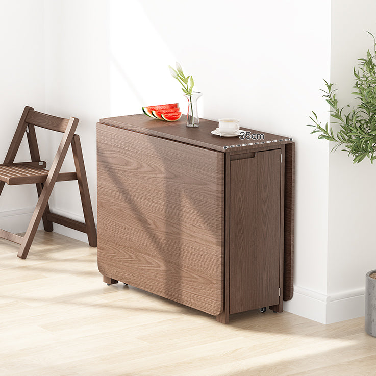 Mid-Century Modern Dining Table Rectangle Solid Wood Drop-Leaf Dining Table Clearhalo ' dining_table' 'Dining Tables & Seating' 'Dining Tables' 'Furniture' 'furniture_dining_table' 'Kitchen & Dining Furniture' 'kitchen&dining_furn' 'kitchen' 'kitchen_dining_table' 4002616