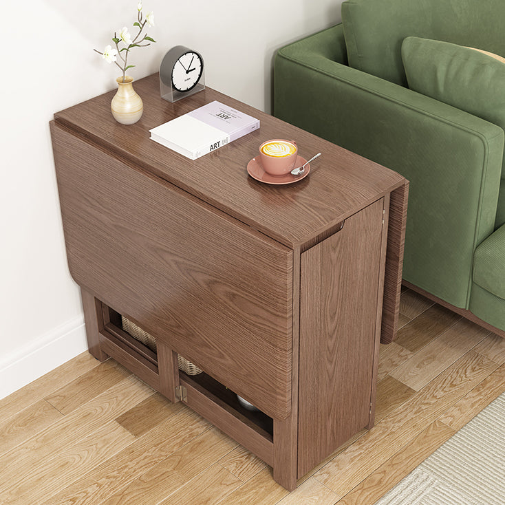 Mid-Century Modern Dining Table Rectangle Solid Wood Drop-Leaf Dining Table Clearhalo ' dining_table' 'Dining Tables & Seating' 'Dining Tables' 'Furniture' 'furniture_dining_table' 'Kitchen & Dining Furniture' 'kitchen&dining_furn' 'kitchen' 'kitchen_dining_table' 4002617