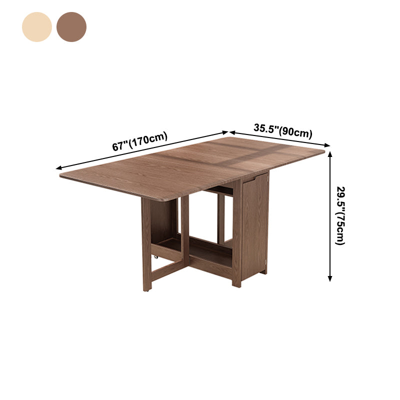 Mid-Century Modern Dining Table Rectangle Solid Wood Drop-Leaf Dining Table Clearhalo ' dining_table' 'Dining Tables & Seating' 'Dining Tables' 'Furniture' 'furniture_dining_table' 'Kitchen & Dining Furniture' 'kitchen&dining_furn' 'kitchen' 'kitchen_dining_table' 4002619