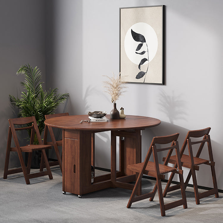 Mid-Century Modern Dining Table Brown Round Solid Wood Dining Table for Home Clearhalo ' dining_table' 'Dining Tables & Seating' 'Dining Tables' 'furn' 'furn_dining_table' 'Furniture' 'furniture_dining_table' 'Kitchen & Dining Furniture' 'kitchen&dining_furn' 'kitchen' 'kitchen_dining_table' 4002621