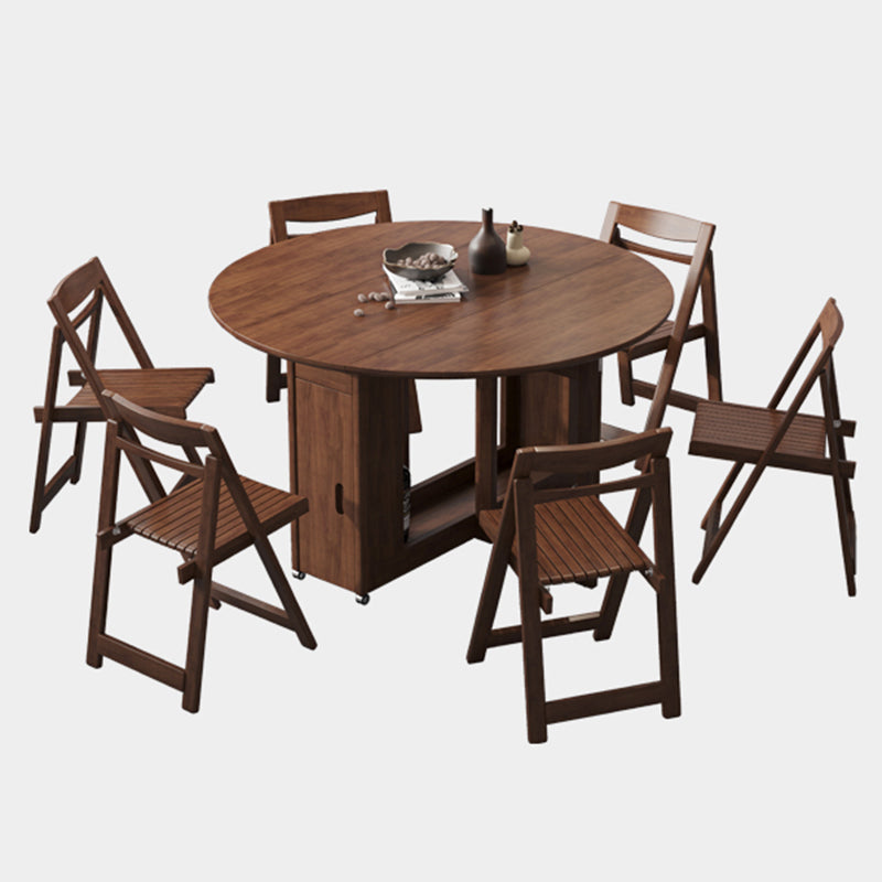 Mid-Century Modern Dining Table Brown Round Solid Wood Dining Table for Home Clearhalo ' dining_table' 'Dining Tables & Seating' 'Dining Tables' 'furn' 'furn_dining_table' 'Furniture' 'furniture_dining_table' 'Kitchen & Dining Furniture' 'kitchen&dining_furn' 'kitchen' 'kitchen_dining_table' 4002628