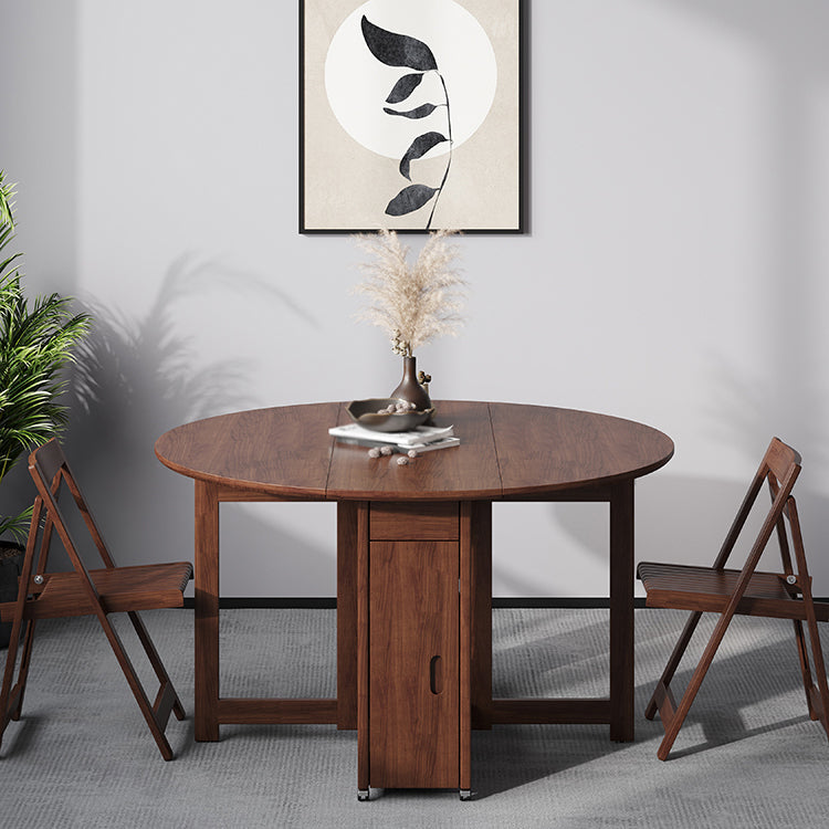 Mid-Century Modern Dining Table Brown Round Solid Wood Dining Table for Home Clearhalo ' dining_table' 'Dining Tables & Seating' 'Dining Tables' 'furn' 'furn_dining_table' 'Furniture' 'furniture_dining_table' 'Kitchen & Dining Furniture' 'kitchen&dining_furn' 'kitchen' 'kitchen_dining_table' 4002629