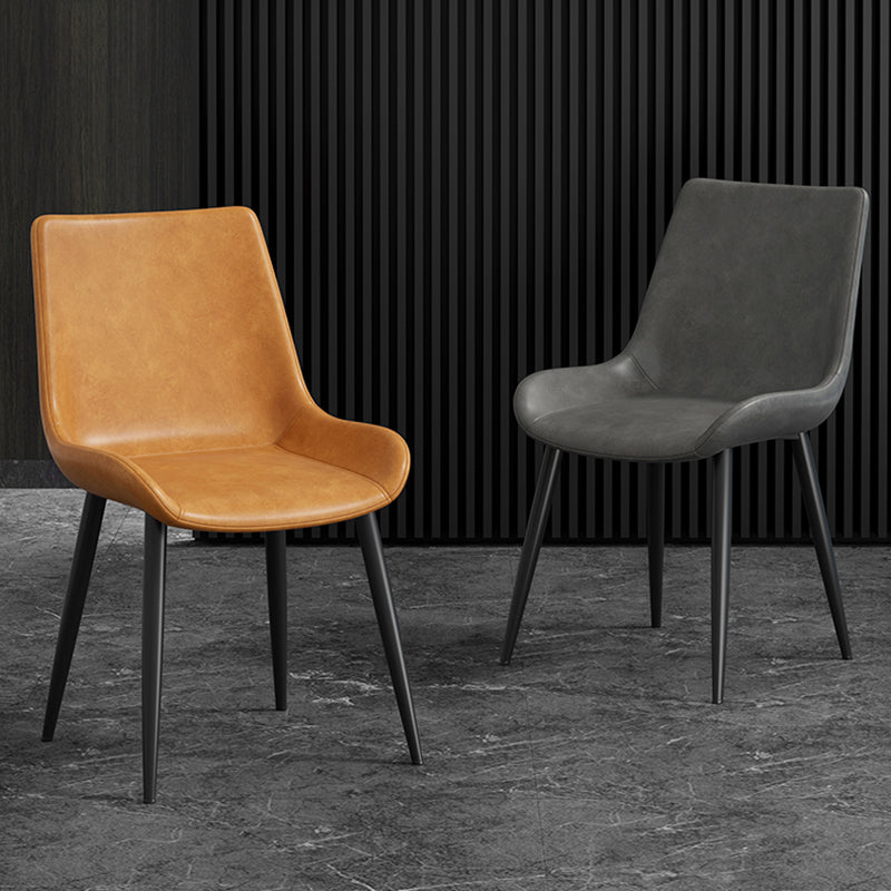 Metal Industrial Dining Side Chair Solid Back Dining Armless Single Chair Clearhalo ' kitchen&dining_furn' 'Dining Chairs' 'Dining Tables & Seating' 'dining_chair' 'furn' 'furn_dining_chair' 'Furniture' 'furniture_dining_chair' 'Kitchen & Dining Furniture' 'kitchen' 4008218