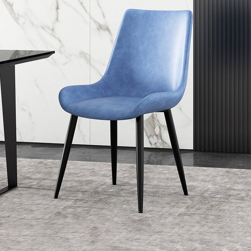 Metal Industrial Dining Side Chair Solid Back Dining Armless Single Chair Blue Clearhalo ' kitchen&dining_furn' 'Dining Chairs' 'Dining Tables & Seating' 'dining_chair' 'furn' 'furn_dining_chair' 'Furniture' 'furniture_dining_chair' 'Kitchen & Dining Furniture' 'kitchen' 4008224