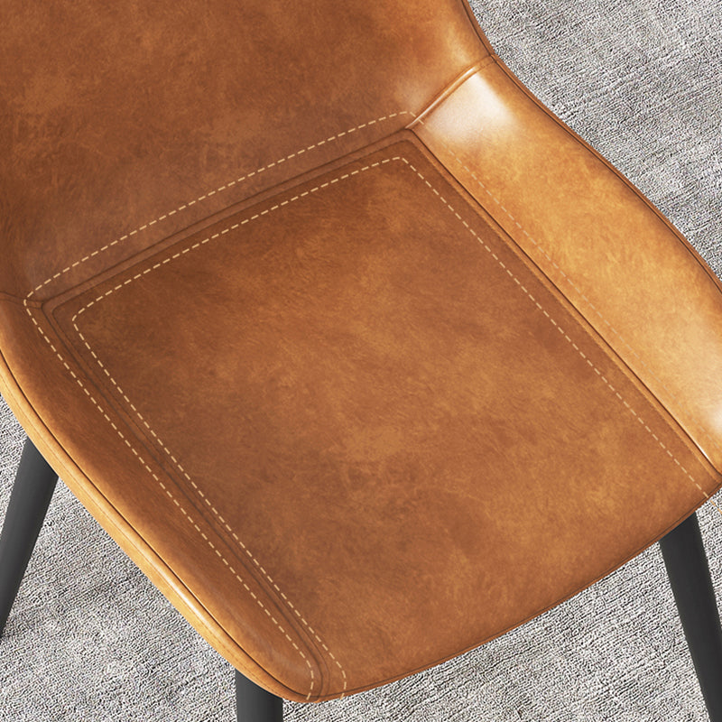 Metal Industrial Dining Side Chair Solid Back Dining Armless Single Chair Clearhalo ' kitchen&dining_furn' 'Dining Chairs' 'Dining Tables & Seating' 'dining_chair' 'furn' 'furn_dining_chair' 'Furniture' 'furniture_dining_chair' 'Kitchen & Dining Furniture' 'kitchen' 4008225