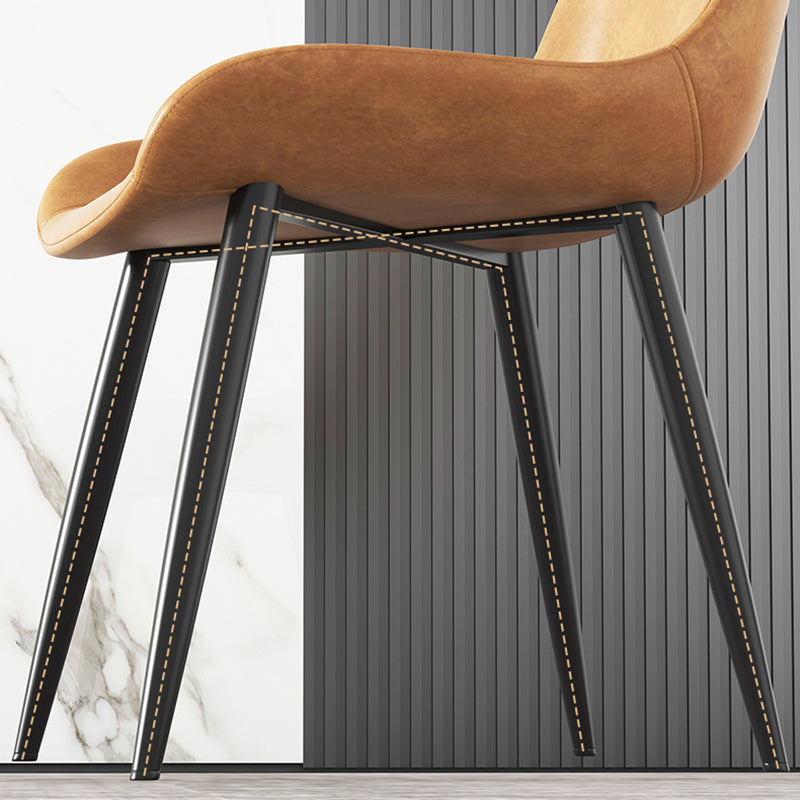 Metal Industrial Dining Side Chair Solid Back Dining Armless Single Chair Clearhalo ' kitchen&dining_furn' 'Dining Chairs' 'Dining Tables & Seating' 'dining_chair' 'furn' 'furn_dining_chair' 'Furniture' 'furniture_dining_chair' 'Kitchen & Dining Furniture' 'kitchen' 4008226