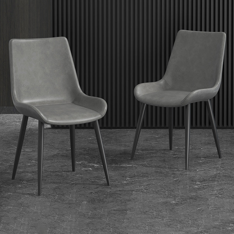 Metal Industrial Dining Side Chair Solid Back Dining Armless Single Chair Clearhalo ' kitchen&dining_furn' 'Dining Chairs' 'Dining Tables & Seating' 'dining_chair' 'furn' 'furn_dining_chair' 'Furniture' 'furniture_dining_chair' 'Kitchen & Dining Furniture' 'kitchen' 4008234