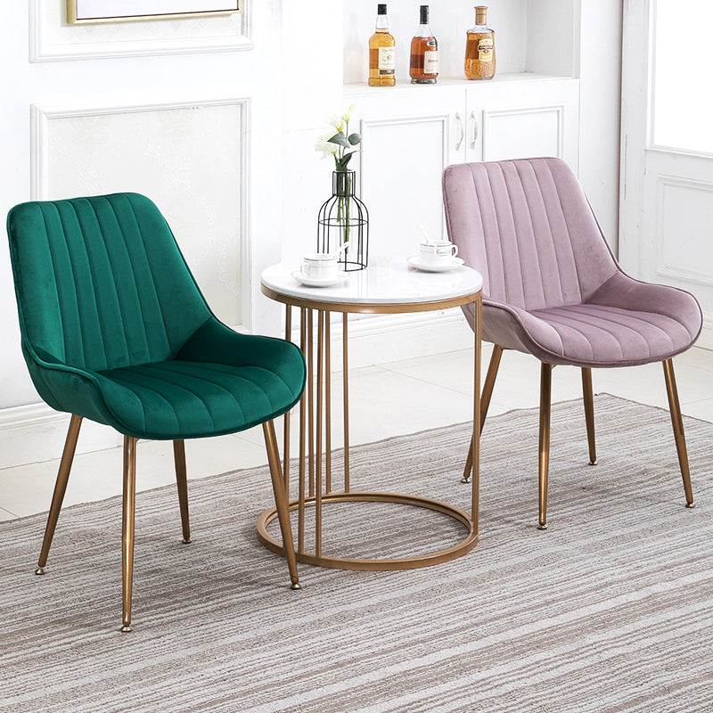 Nordic Metal Dining Room Armless Chairs Upholstered Dining Side Chair for Restaurant Clearhalo ' kitchen&dining_furn' 'Dining Chairs' 'Dining Tables & Seating' 'dining_chair' 'furn' 'furn_dining_chair' 'Furniture' 'furniture_dining_chair' 'Kitchen & Dining Furniture' 'kitchen' 4008236