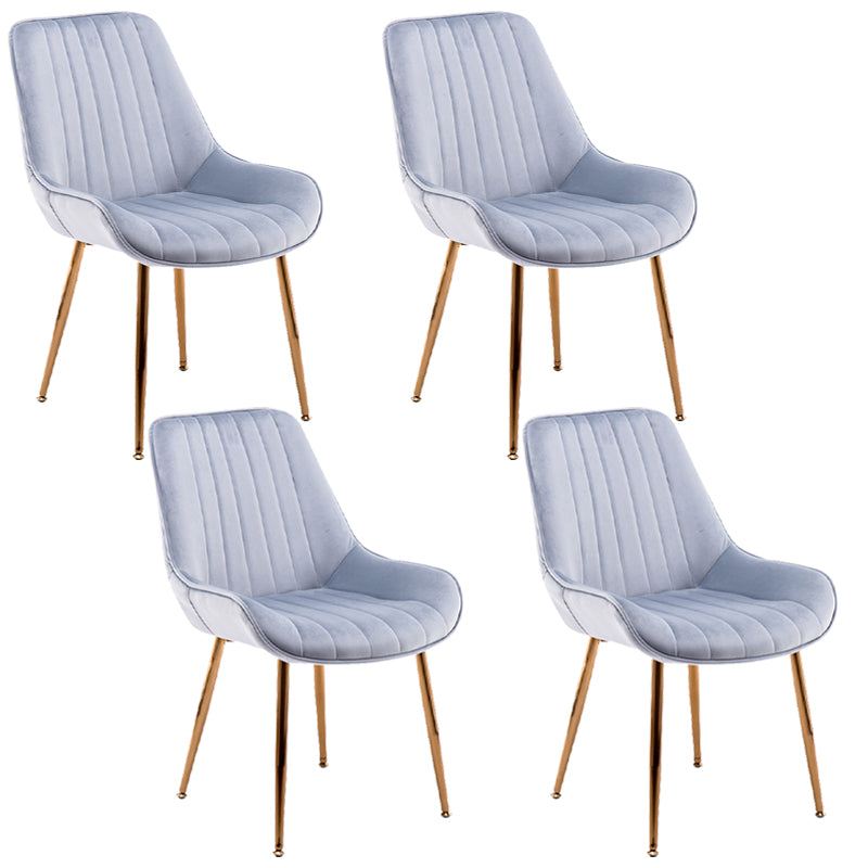 Nordic Metal Dining Room Armless Chairs Upholstered Dining Side Chair for Restaurant Light Blue 4 Piece Set Clearhalo ' kitchen&dining_furn' 'Dining Chairs' 'Dining Tables & Seating' 'dining_chair' 'furn' 'furn_dining_chair' 'Furniture' 'furniture_dining_chair' 'Kitchen & Dining Furniture' 'kitchen' 4008237