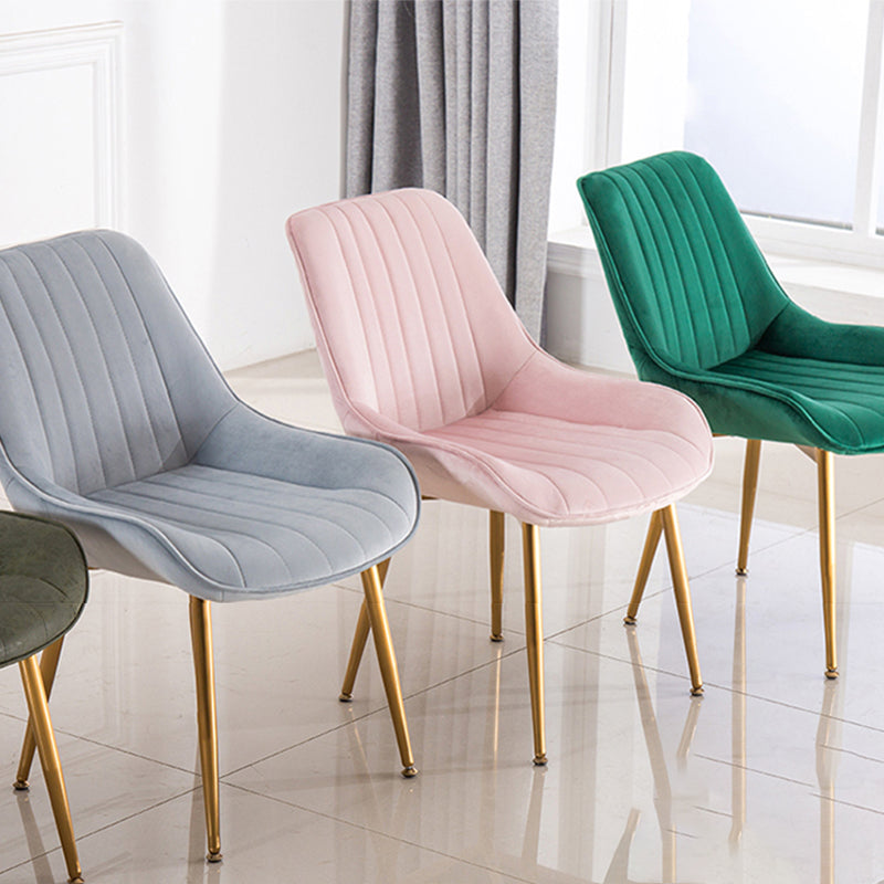 Nordic Metal Dining Room Armless Chairs Upholstered Dining Side Chair for Restaurant Clearhalo ' kitchen&dining_furn' 'Dining Chairs' 'Dining Tables & Seating' 'dining_chair' 'furn' 'furn_dining_chair' 'Furniture' 'furniture_dining_chair' 'Kitchen & Dining Furniture' 'kitchen' 4008239